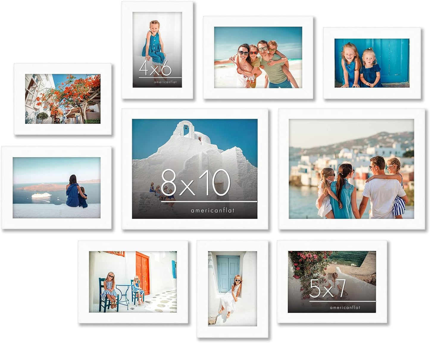 10 Piece Gallery Wall Picture Frame Set | Choose Your Color