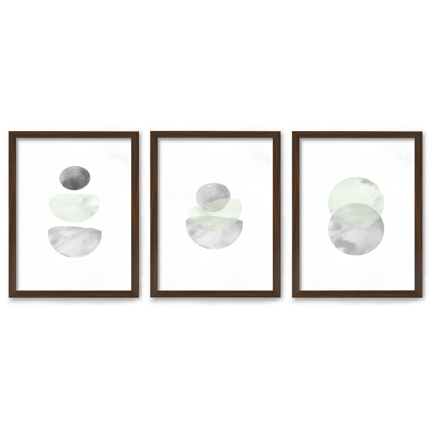 Retro Geo in Stone by Tanya Shumkina - 3 Piece Framed Triptych Wall Art Set