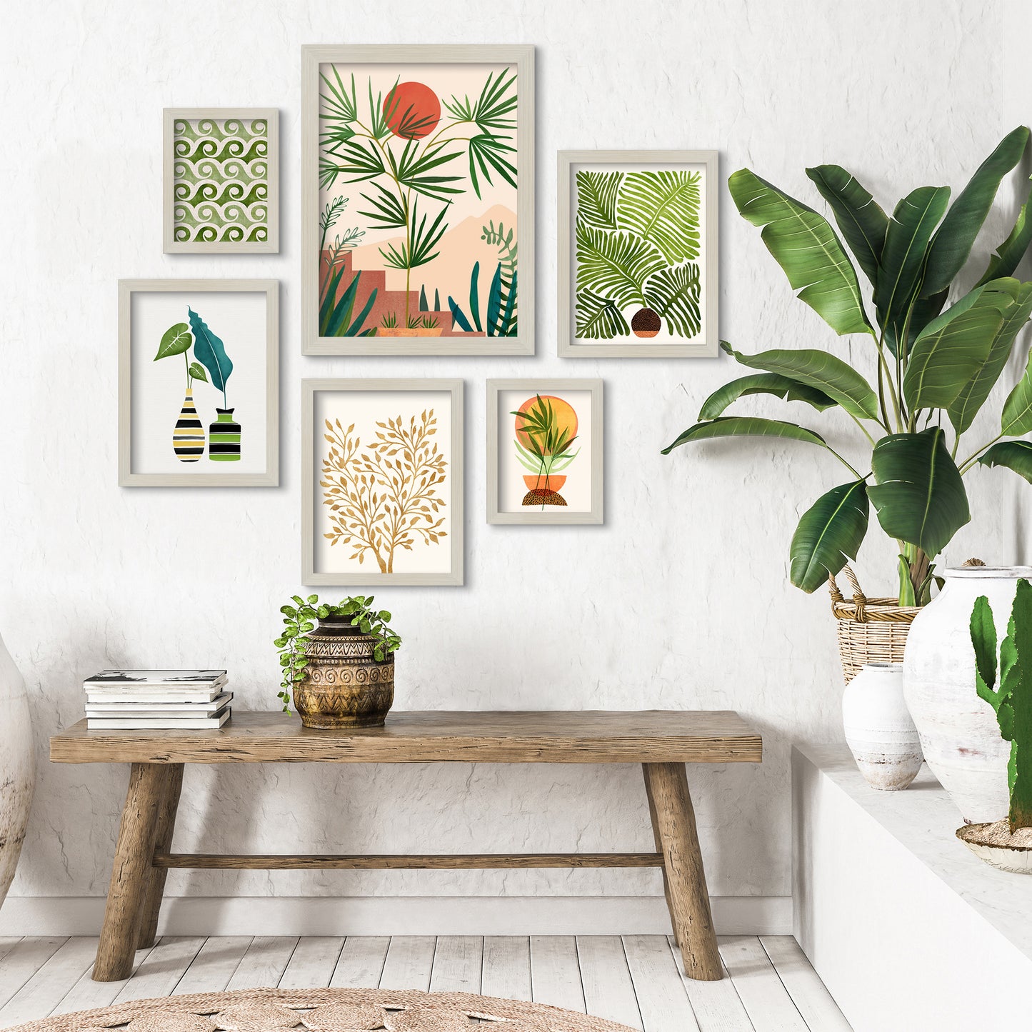 Black and White Weekend In Mojave - 6 Piece Framed Gallery Wall Set