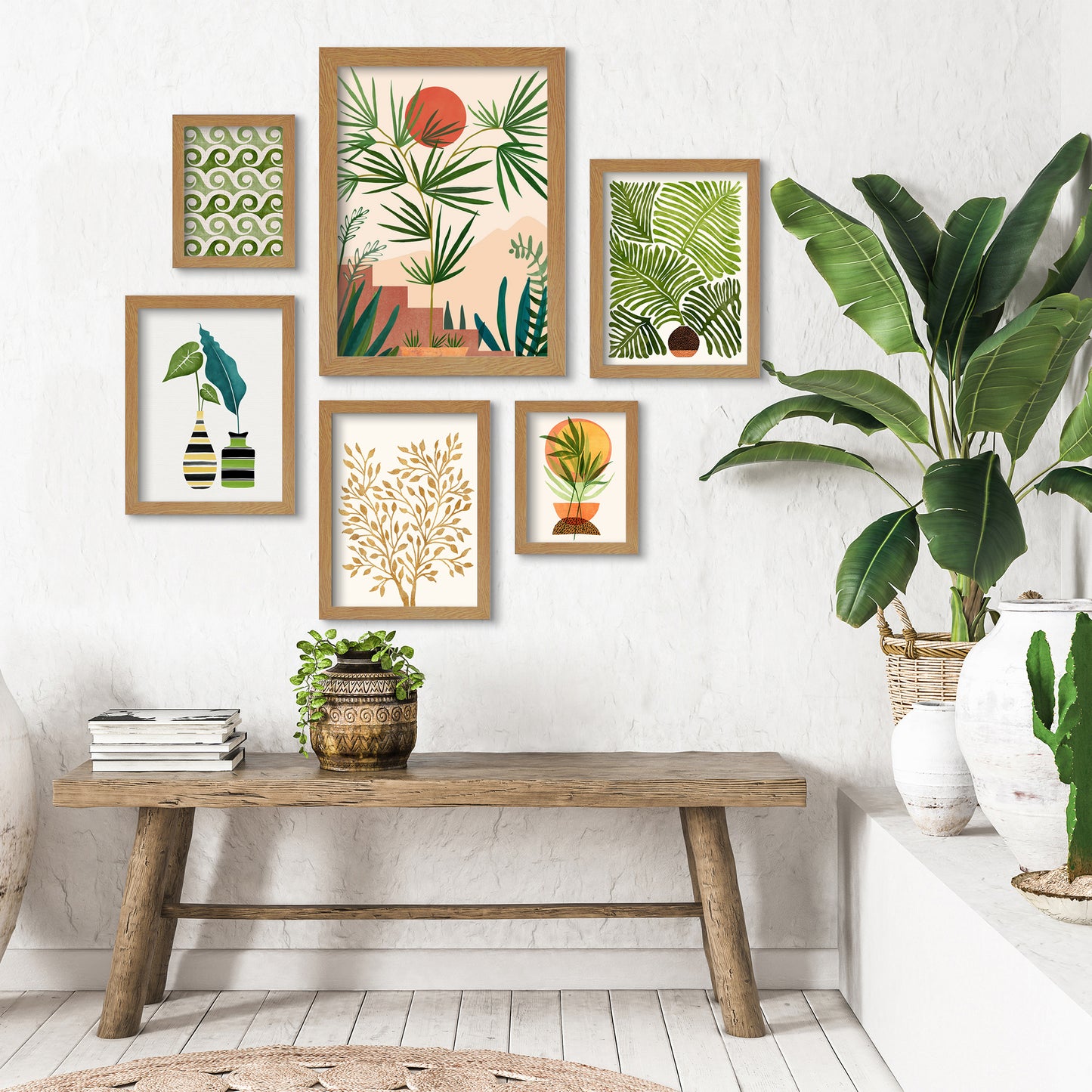 Black and White Weekend In Mojave - 6 Piece Framed Gallery Wall Set