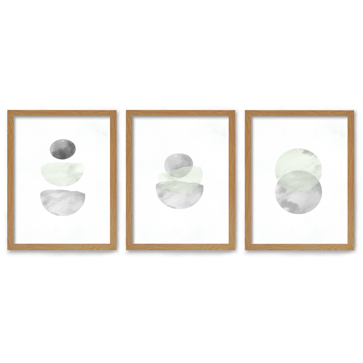 Retro Geo in Stone by Tanya Shumkina - 3 Piece Framed Triptych Wall Art Set