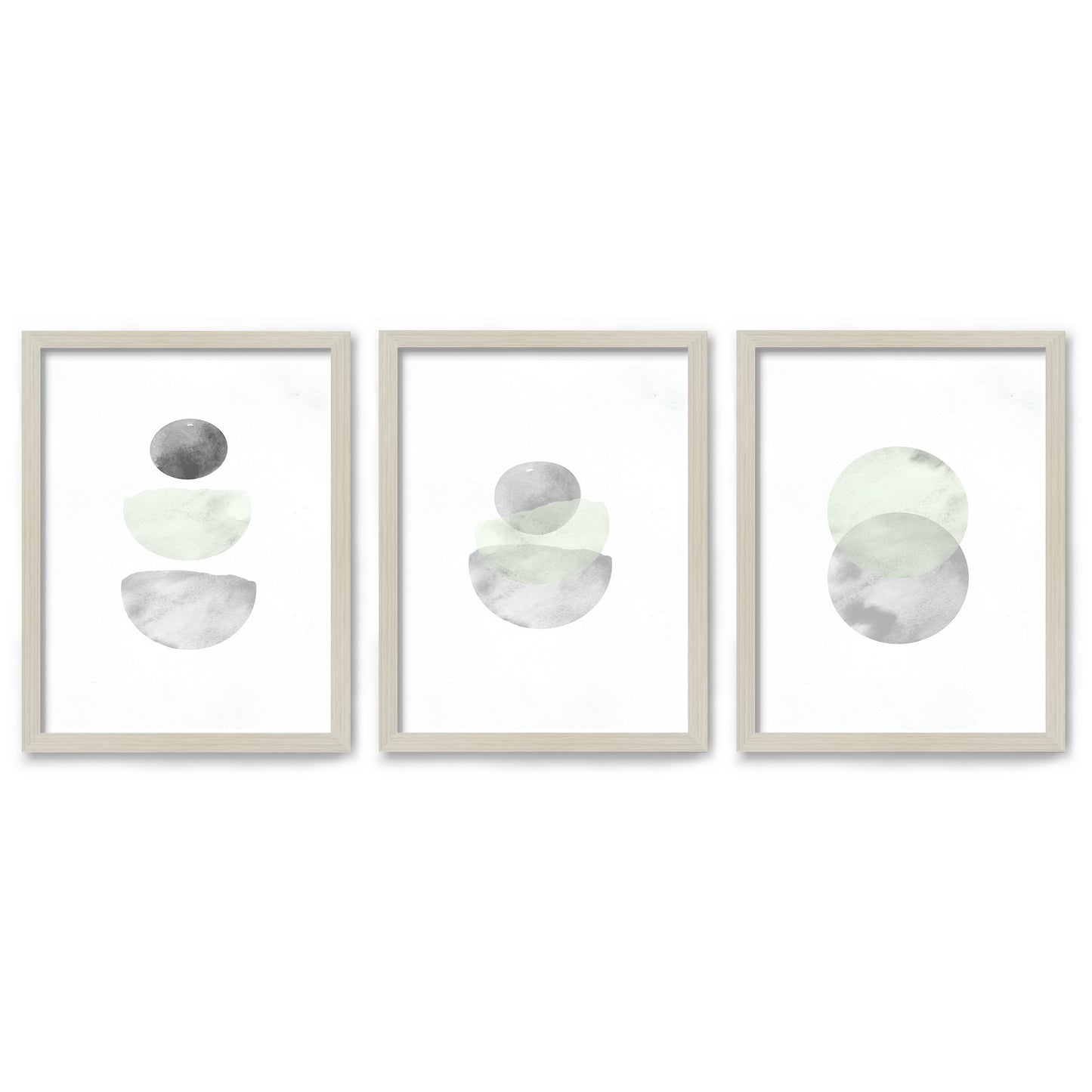 Retro Geo in Stone by Tanya Shumkina - 3 Piece Framed Triptych Wall Art Set