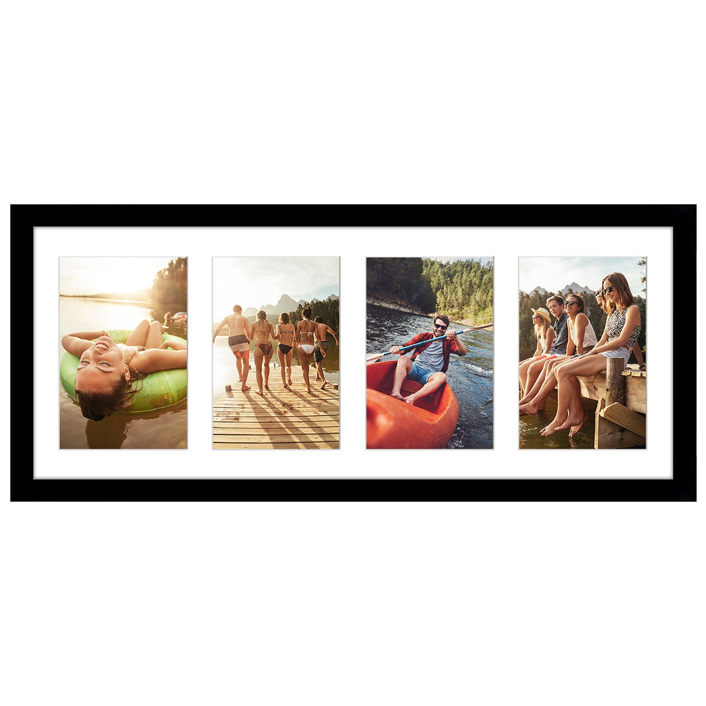 4-Photo Collage Picture Frame for 4x6 or 4x4 | Choose Size and Color