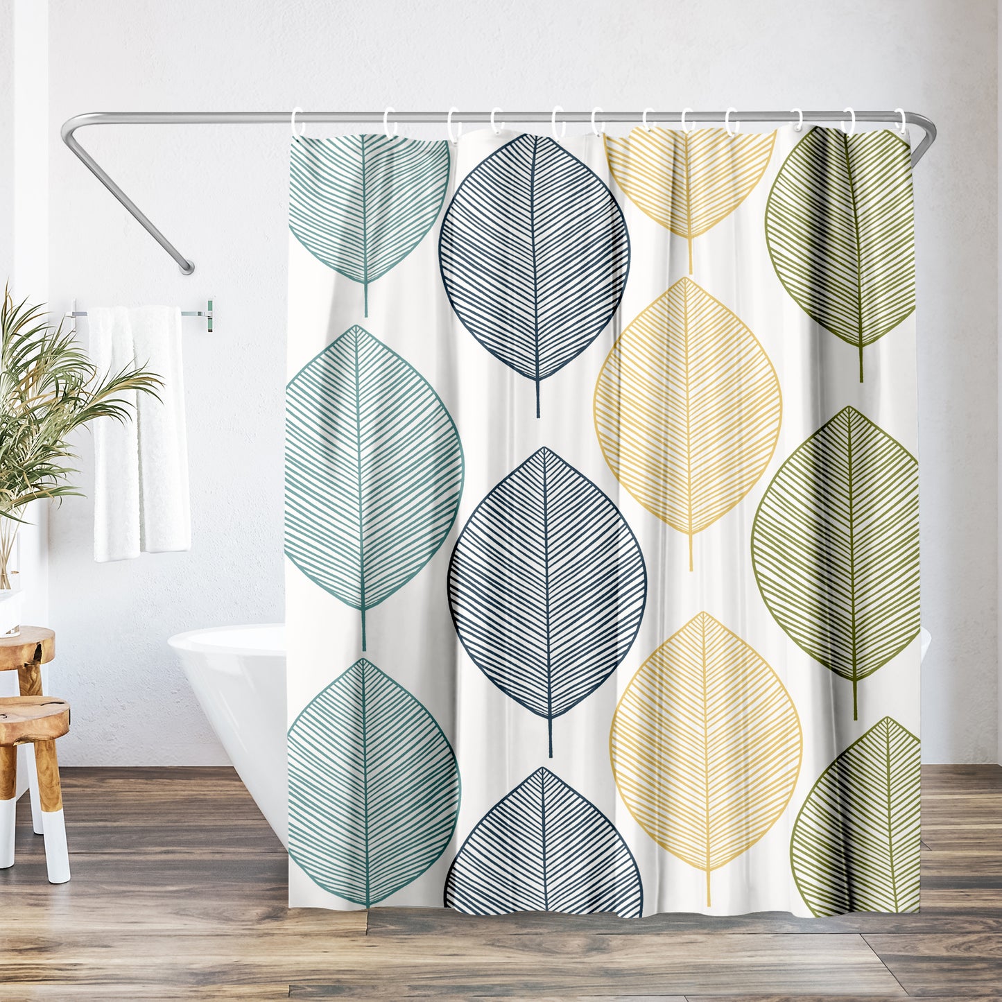 71x74 Botanical Shower Curtain with 12 Metal Grommets | Multicolor