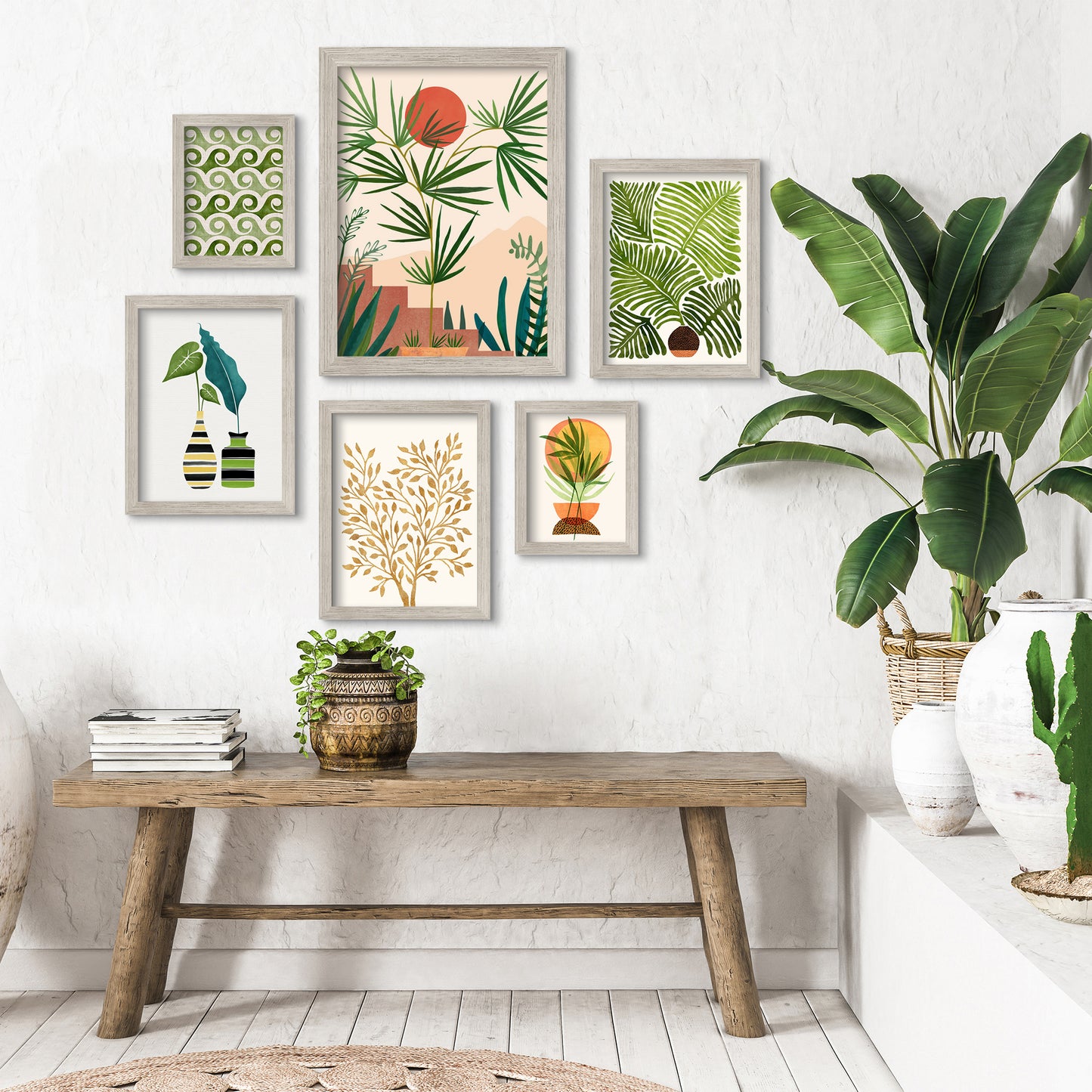 Black and White Weekend In Mojave - 6 Piece Framed Gallery Wall Set