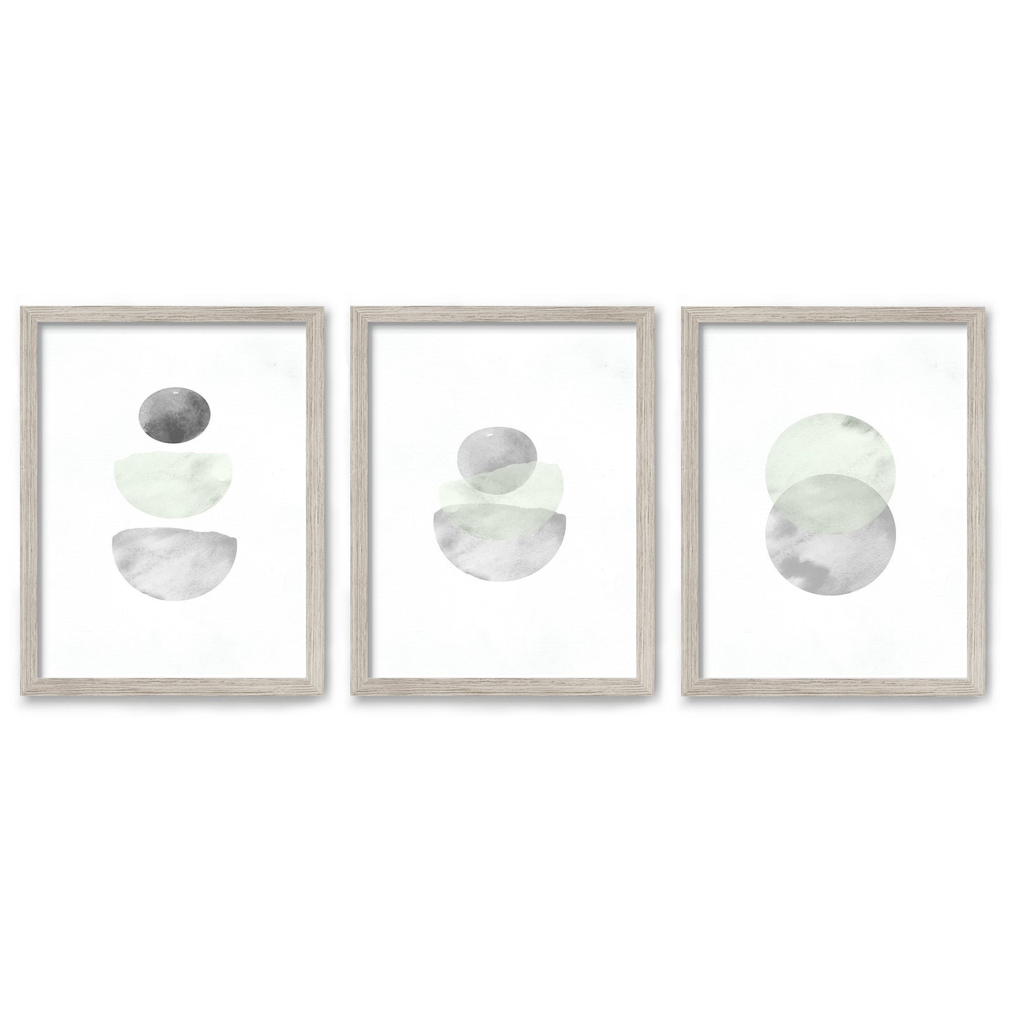 Retro Geo in Stone by Tanya Shumkina - 3 Piece Framed Triptych Wall Art Set