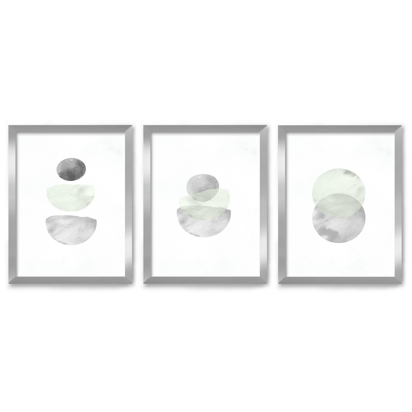 Retro Geo in Stone by Tanya Shumkina - 3 Piece Framed Triptych Wall Art Set