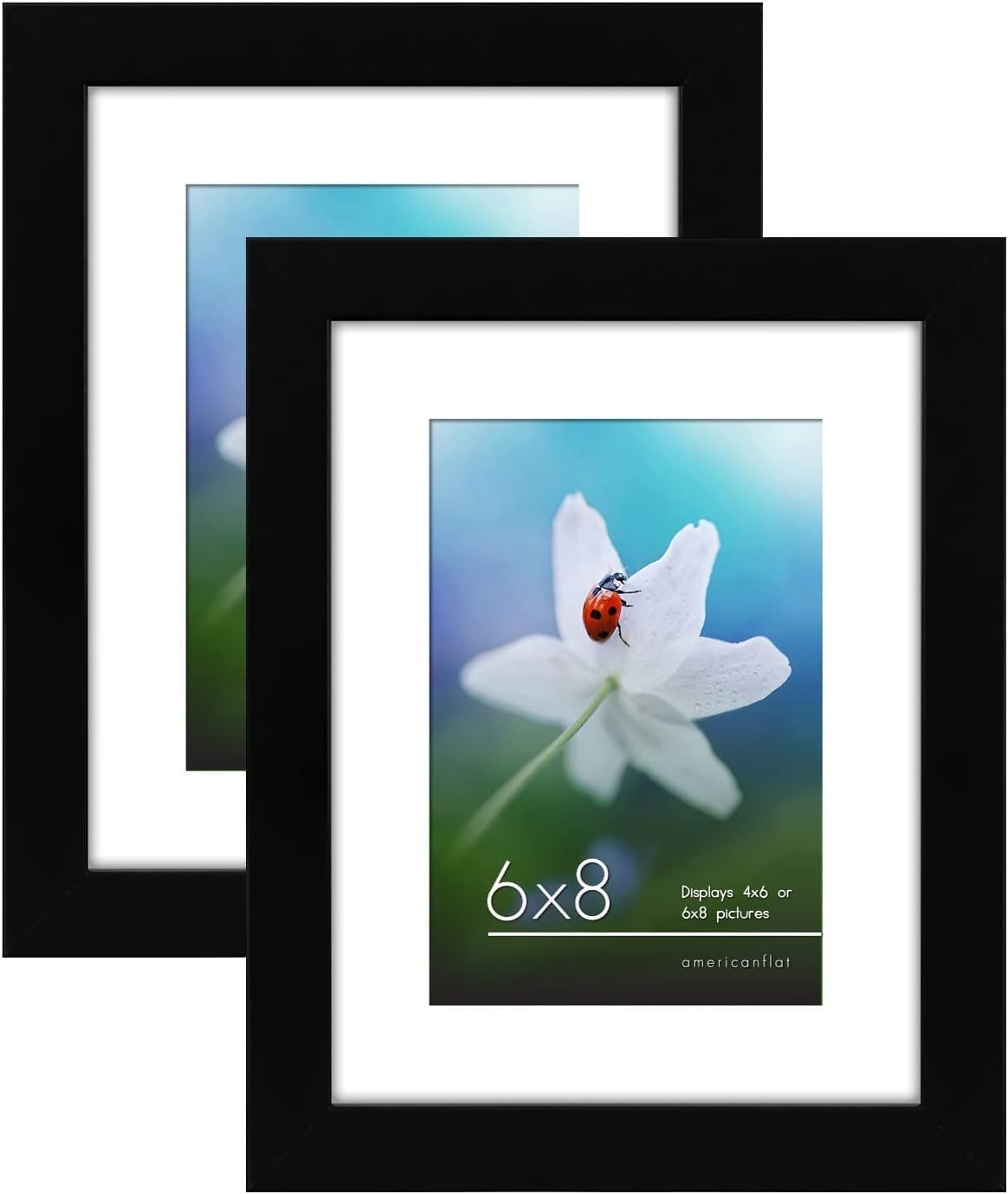 2 Pack - Picture Frame with Mat | Engineered Wood Photo Frame