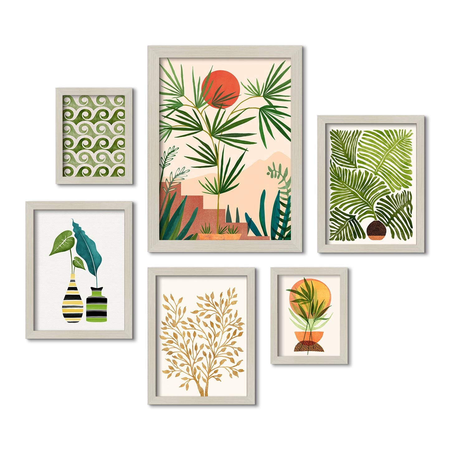 Black and White Weekend In Mojave - 6 Piece Framed Gallery Wall Set