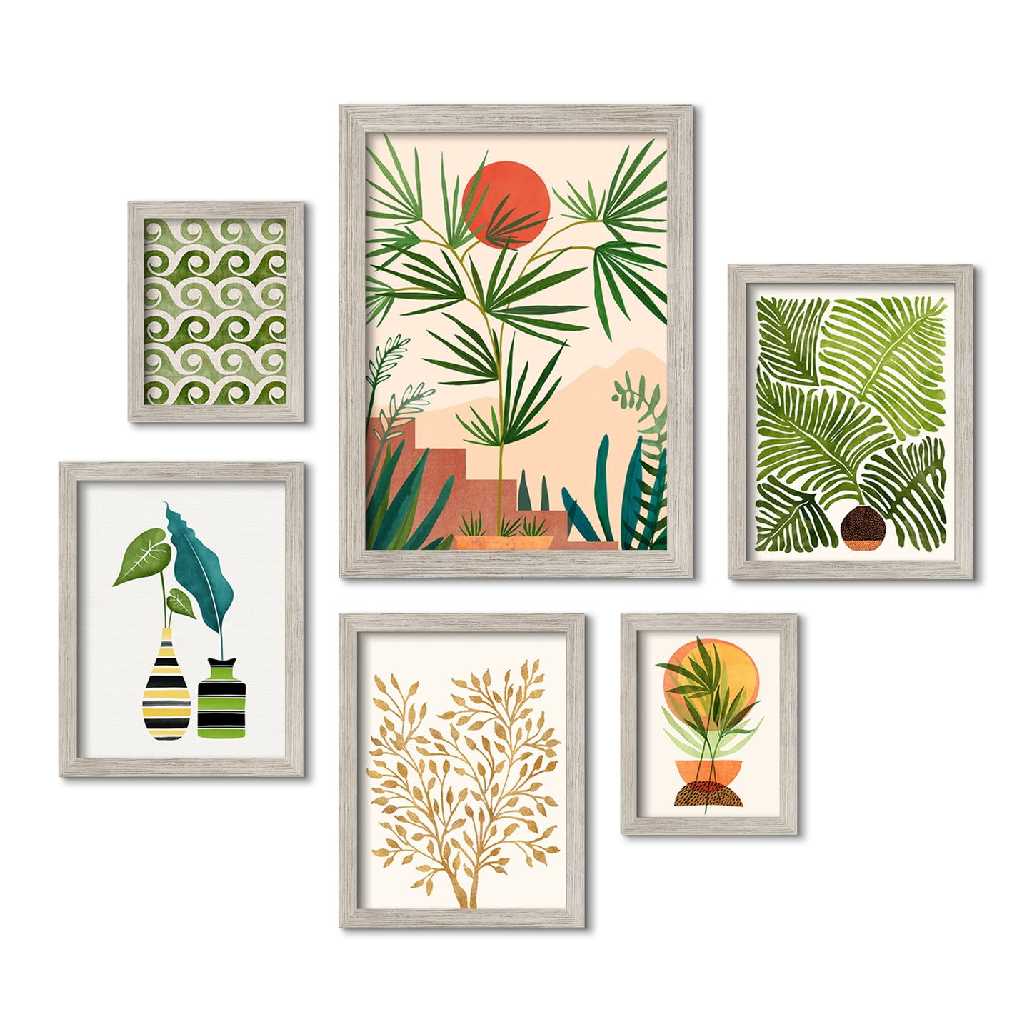 Black and White Weekend In Mojave - 6 Piece Framed Gallery Wall Set