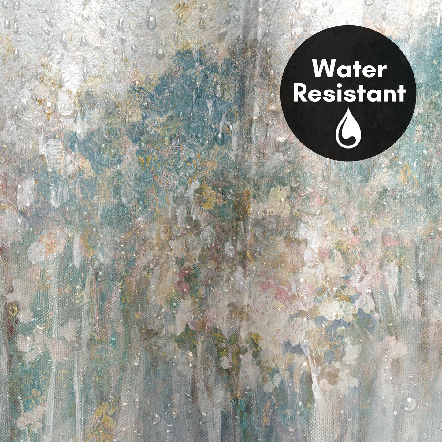 71x74 Abstract Shower Curtain with 12 Metal Grommets | Woodland-Inspired Design