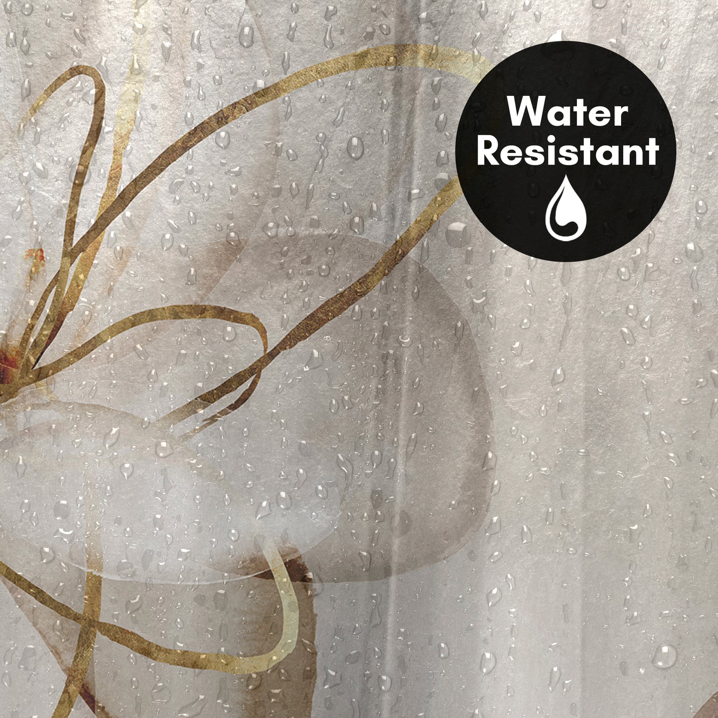 71x74 Abstract Shower Curtain with 12 Metal Grommets | Transparent Beauty