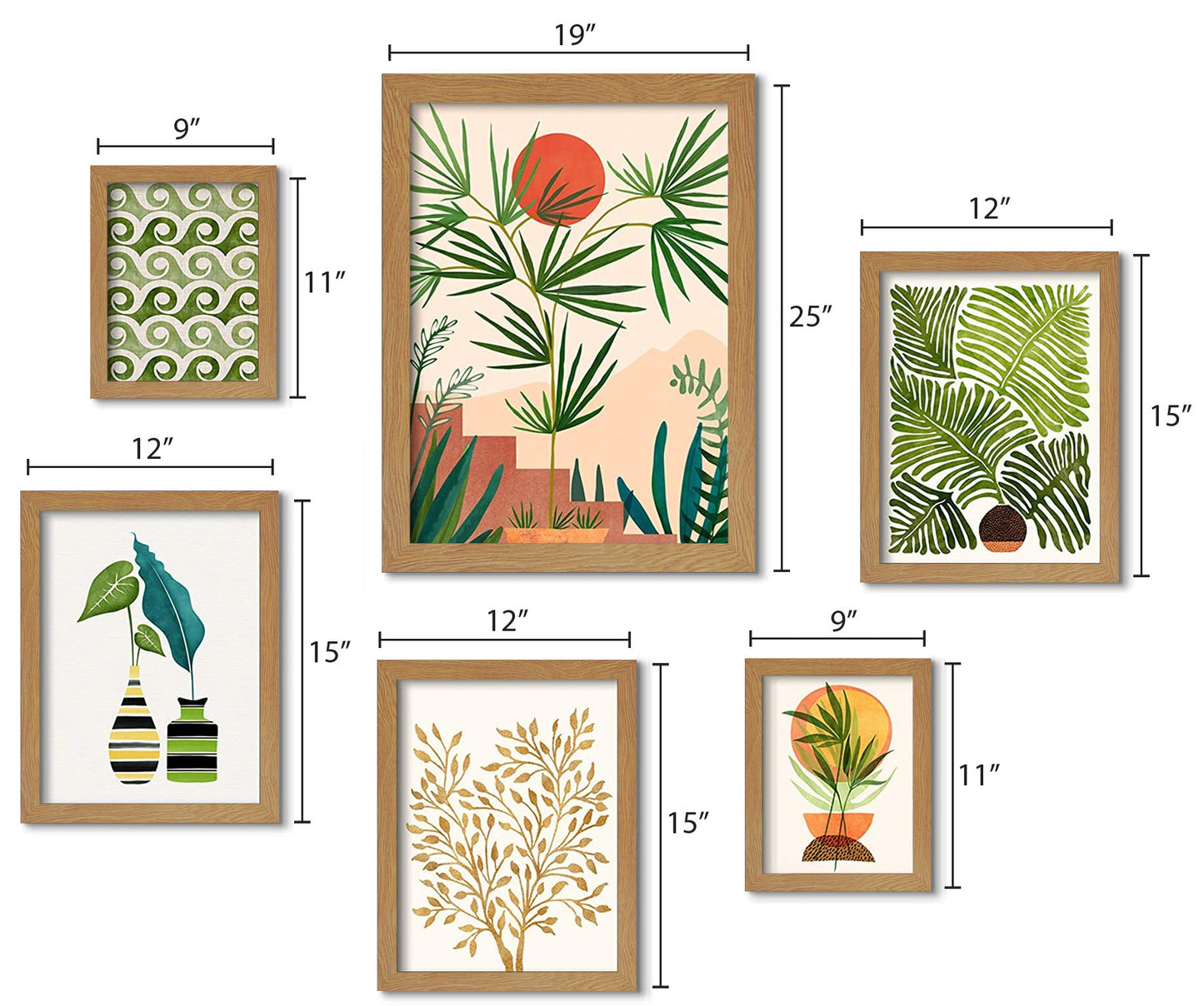 Black and White Weekend In Mojave - 6 Piece Framed Gallery Wall Set