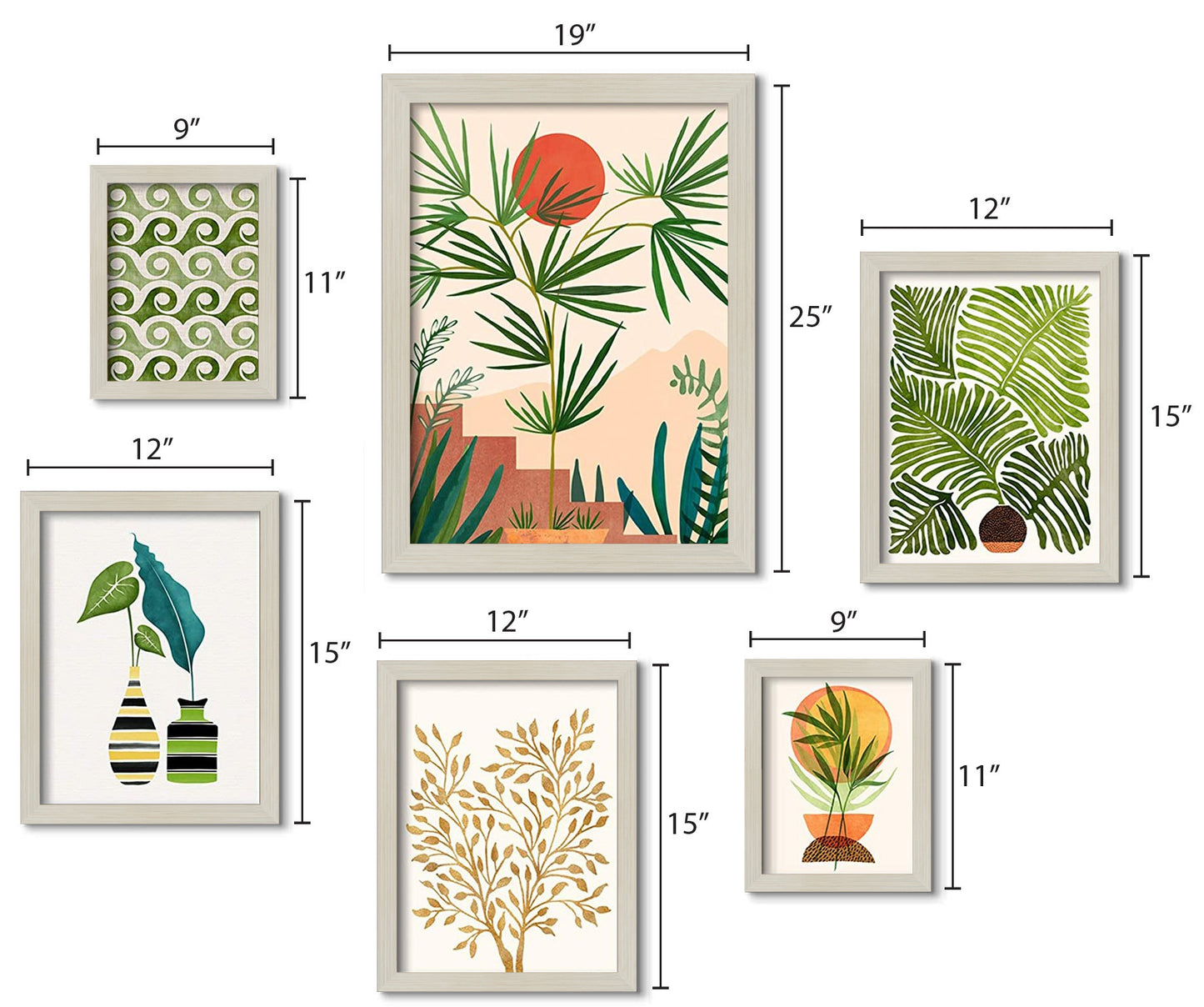 Black and White Weekend In Mojave - 6 Piece Framed Gallery Wall Set