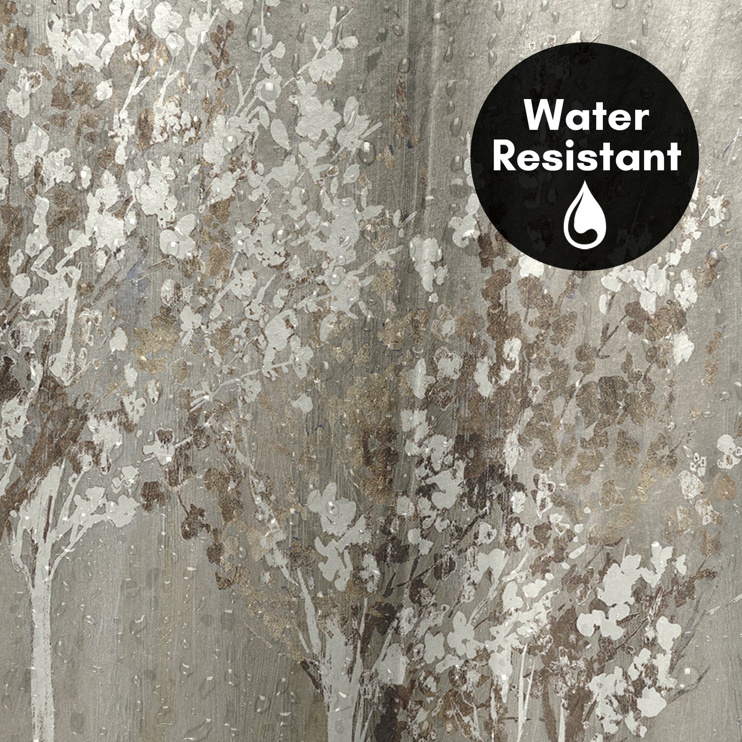 71x74 Decorative Shower Curtain with 12 Metal Grommets | Nature-Inspired Design