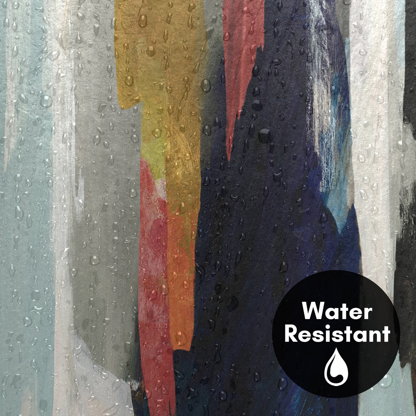 71x74 Abstract Shower Curtain with 12 Metal Grommets | Somber