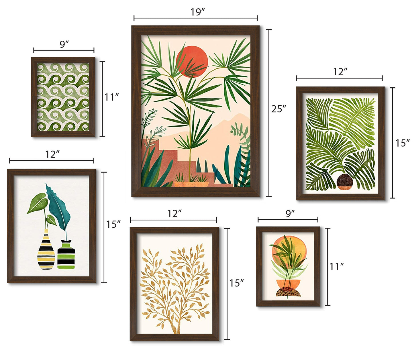 Black and White Weekend In Mojave - 6 Piece Framed Gallery Wall Set