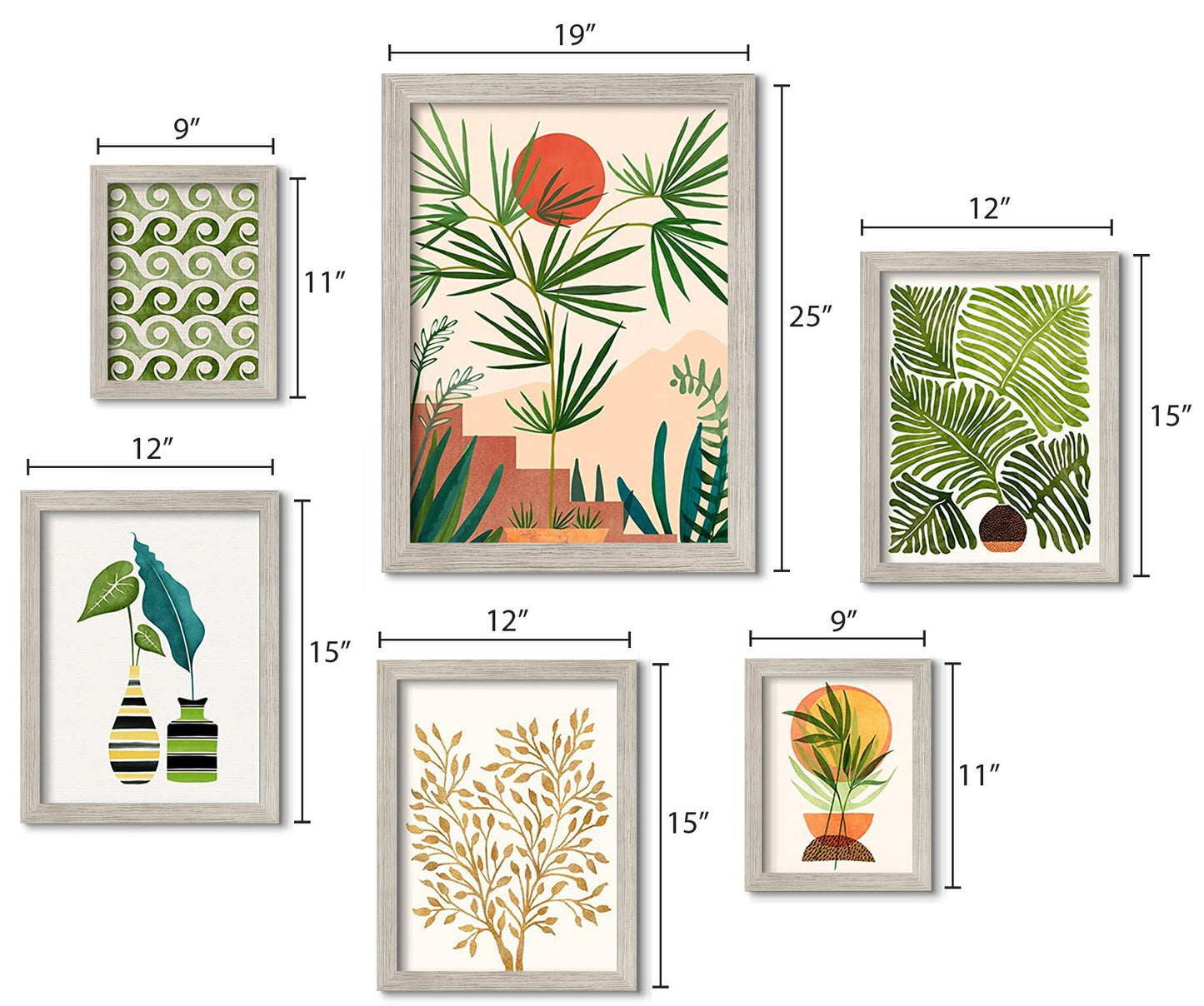 Black and White Weekend In Mojave - 6 Piece Framed Gallery Wall Set