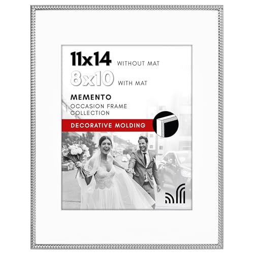 Americanflat Picture Frame with Mat | Rope-Style Textured Detailing | Shatter-Resistant Glass
