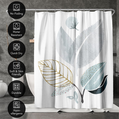 71" x 74" Decorative Shower Curtain with 12 Hooks, Forest Friends by Modern Tropical
