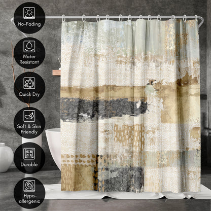 71" x 74" Abstract Shower Curtain with 12 Hooks, Bare II by PI Creative Art