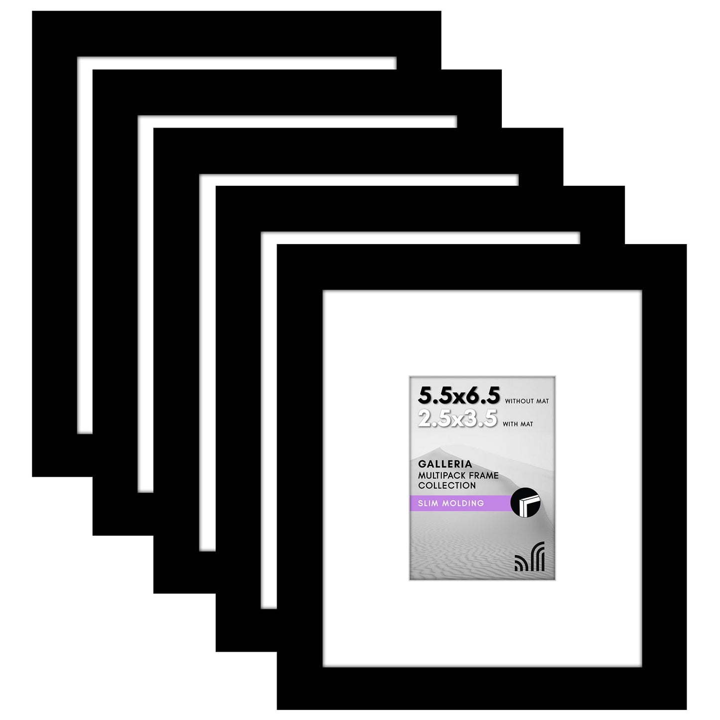 Americanflat Galleria Picture Frames | Set of 5 | With Mat | Acrylic