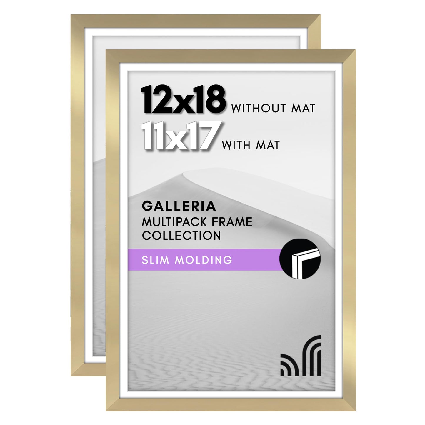 Americanflat Galleria Picture Frames | Set of 2 | With Mat | Acrylic