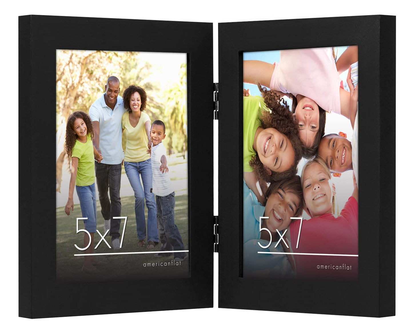 Hinged Double Picture Frame Without Mat - Americanflat