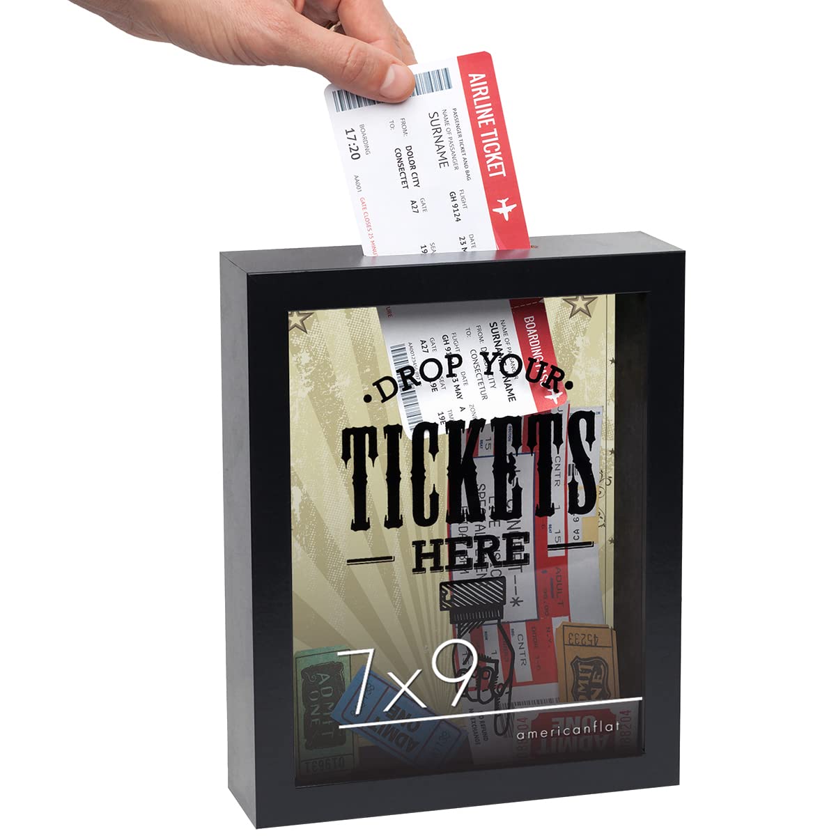 Shadow Box Bank with Slot, Polished Glass - Americanflat
