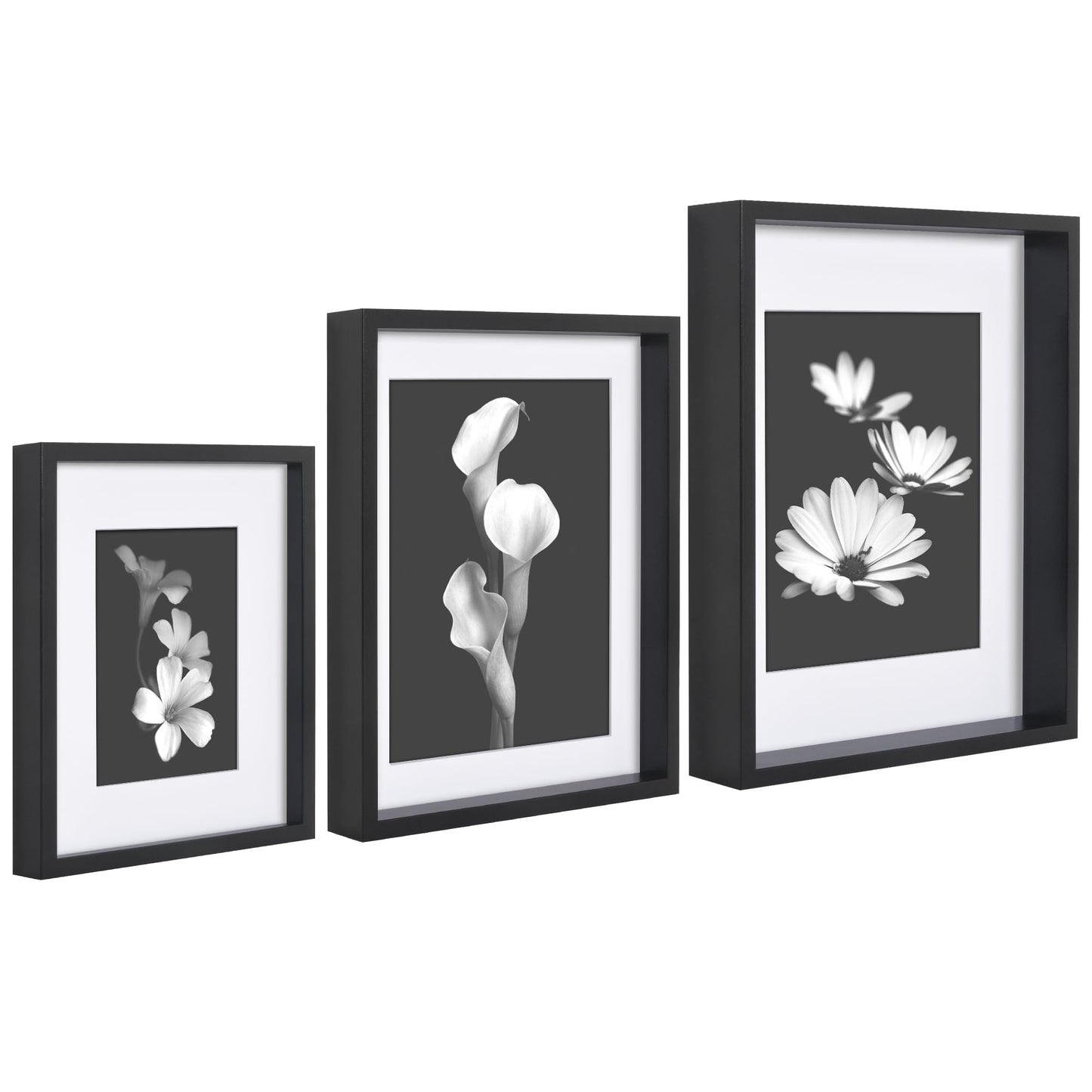 Americanflat Picture Frames Set | Set of 3 | With Mats | Nested Design