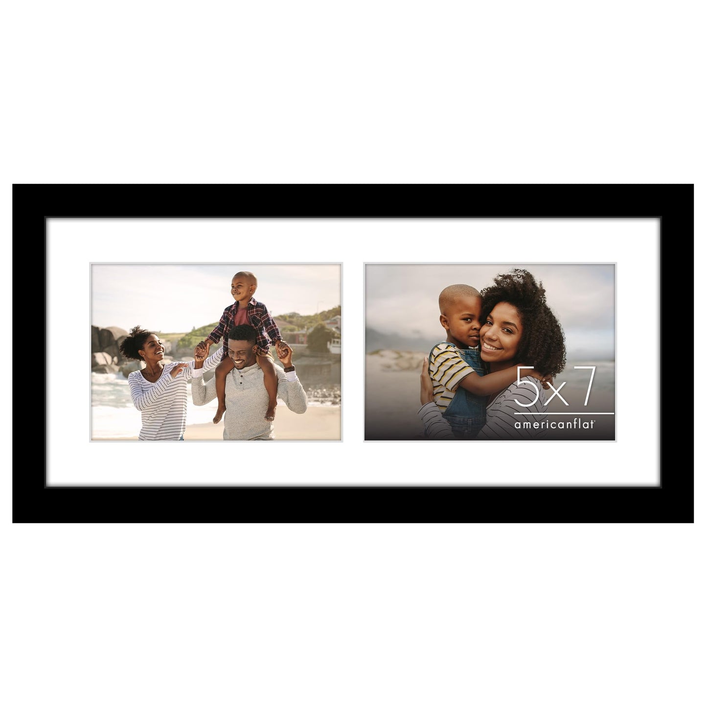 Americanflat Signature Double Picture Frame | Two 4x6 | Shatter-Resistant