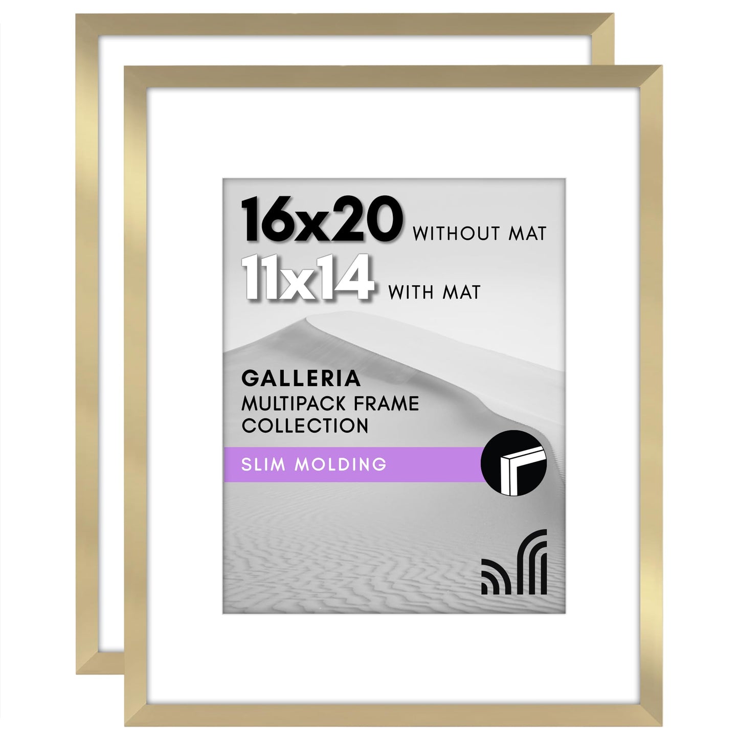 Americanflat Galleria Picture Frames | Set of 2 | With Mat | Acrylic