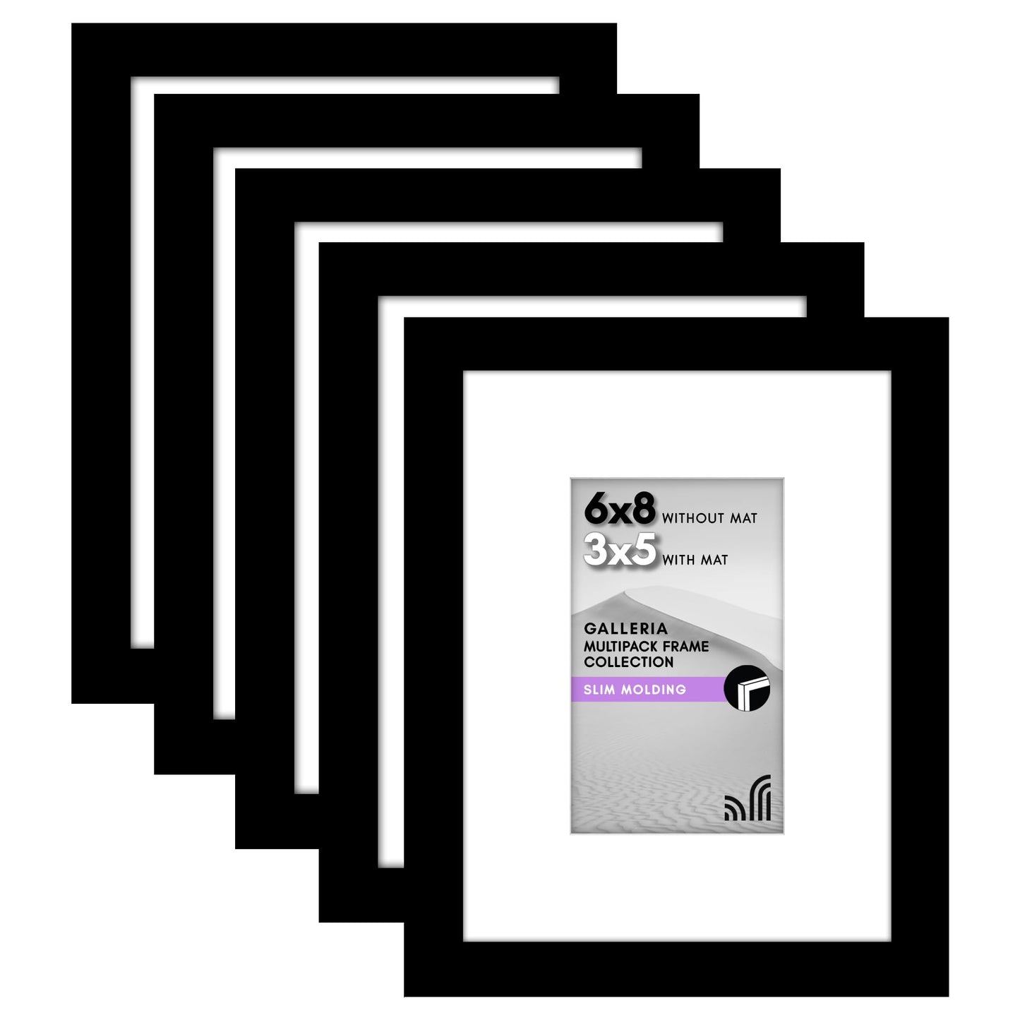 Americanflat Galleria Picture Frames | Set of 5 | With Mat | Acrylic