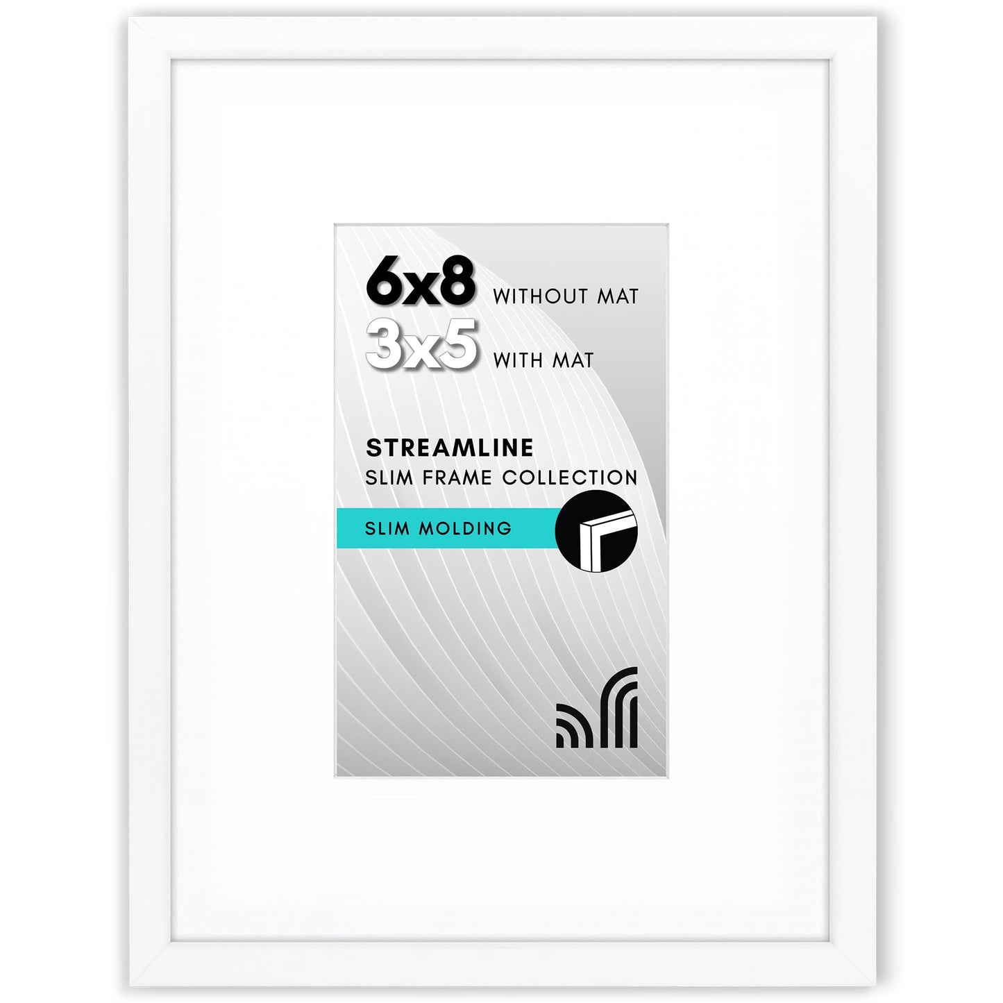 Americanflat | Thin Border Picture Frame | Polished Plexiglass | With Mat