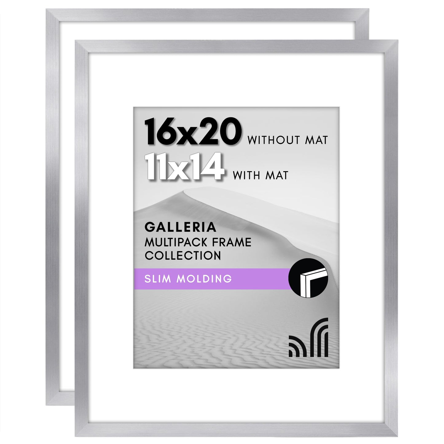 Americanflat Galleria Picture Frames | Set of 2 | With Mat | Acrylic