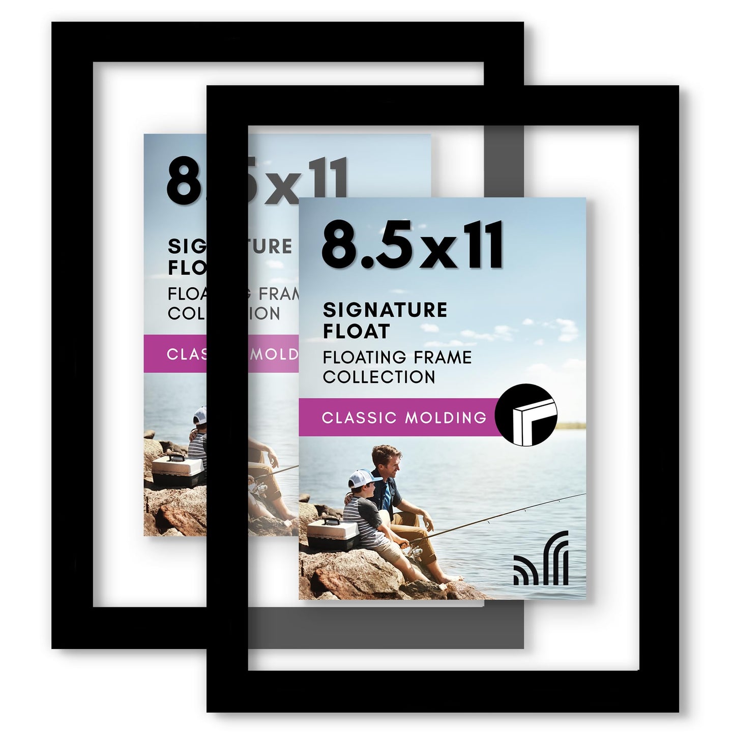 Floating Picture Frames Set of 2 Clear Glass - Americanflat