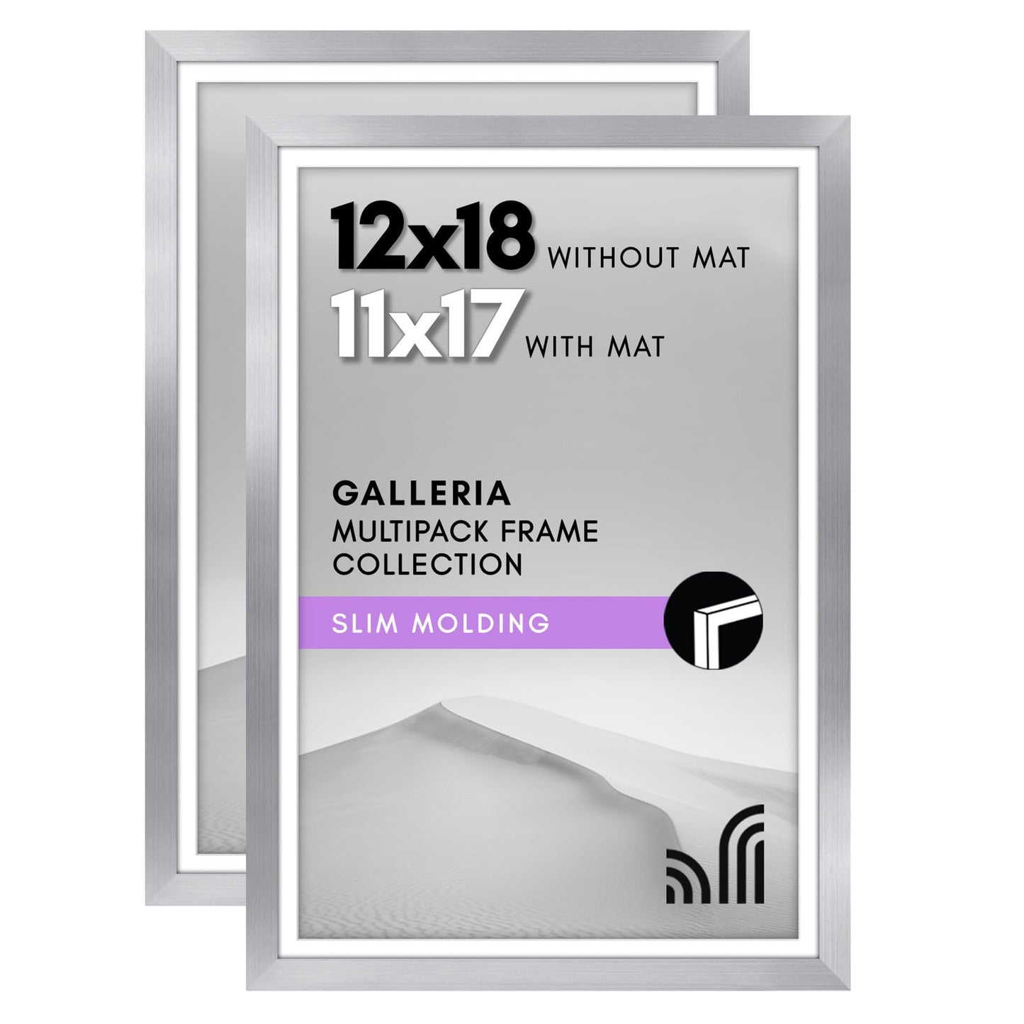 Americanflat Galleria Picture Frames | Set of 2 | With Mat | Acrylic
