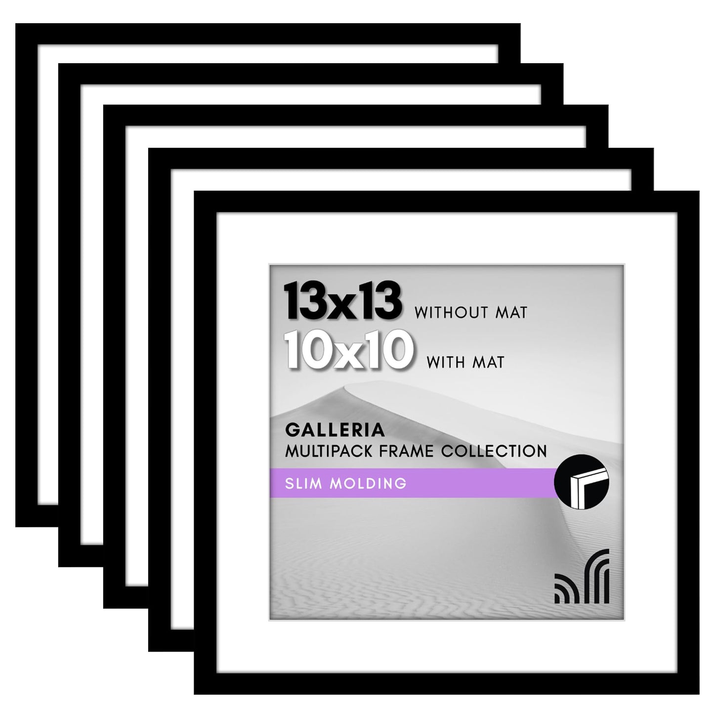 Americanflat Galleria Picture Frames | Set of 5 | With Mat | Acrylic