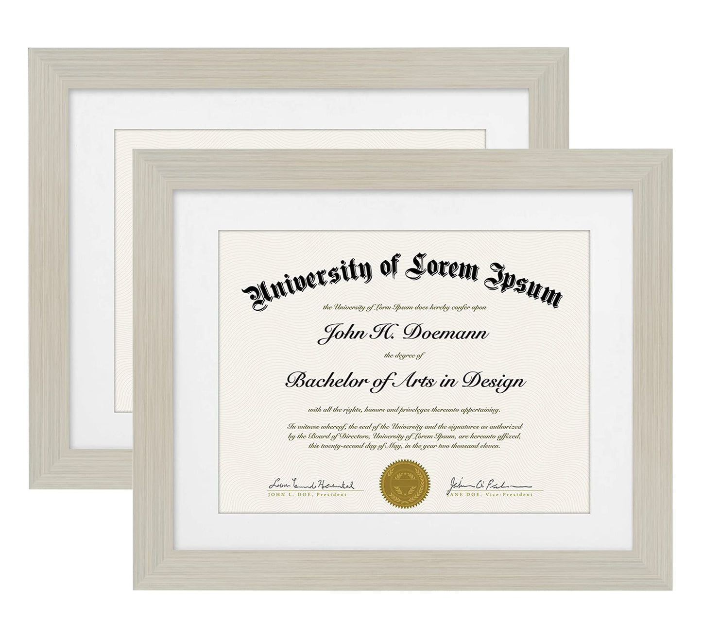 Americanflat Diploma Frames | Set of 2 | With 8.5x11 Mat | Wall Display