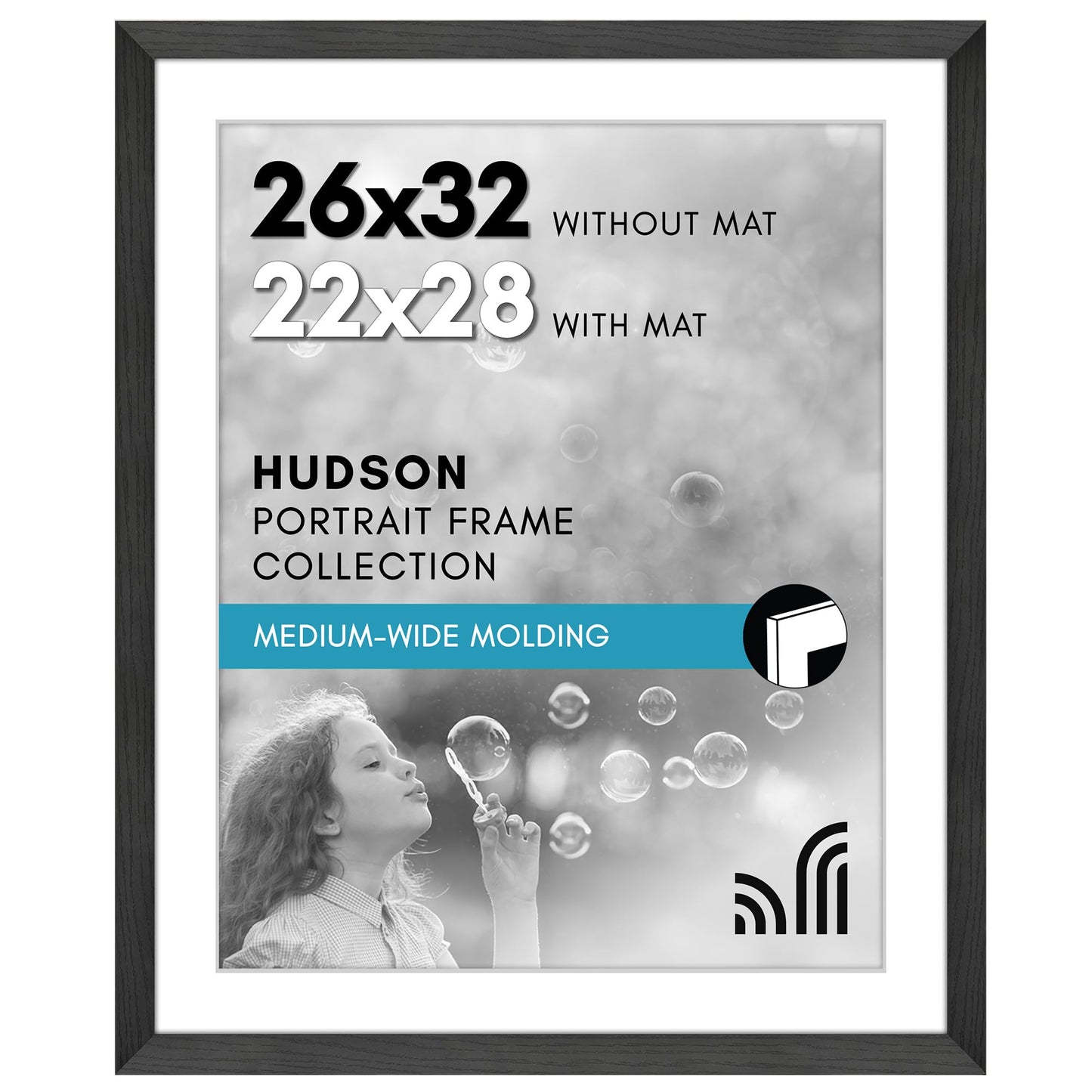 Americanflat Hudson Poster Frame | With Mat | Acrylic Glazing | Lightweight