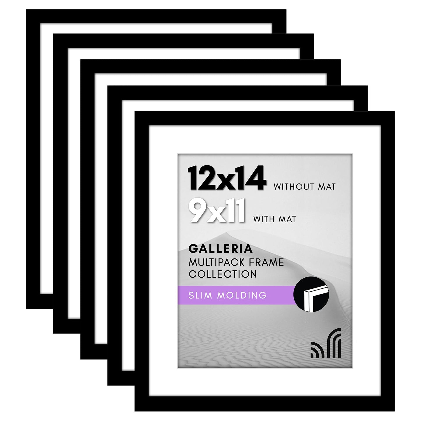 Americanflat Galleria Picture Frames | Set of 5 | With Mat | Acrylic