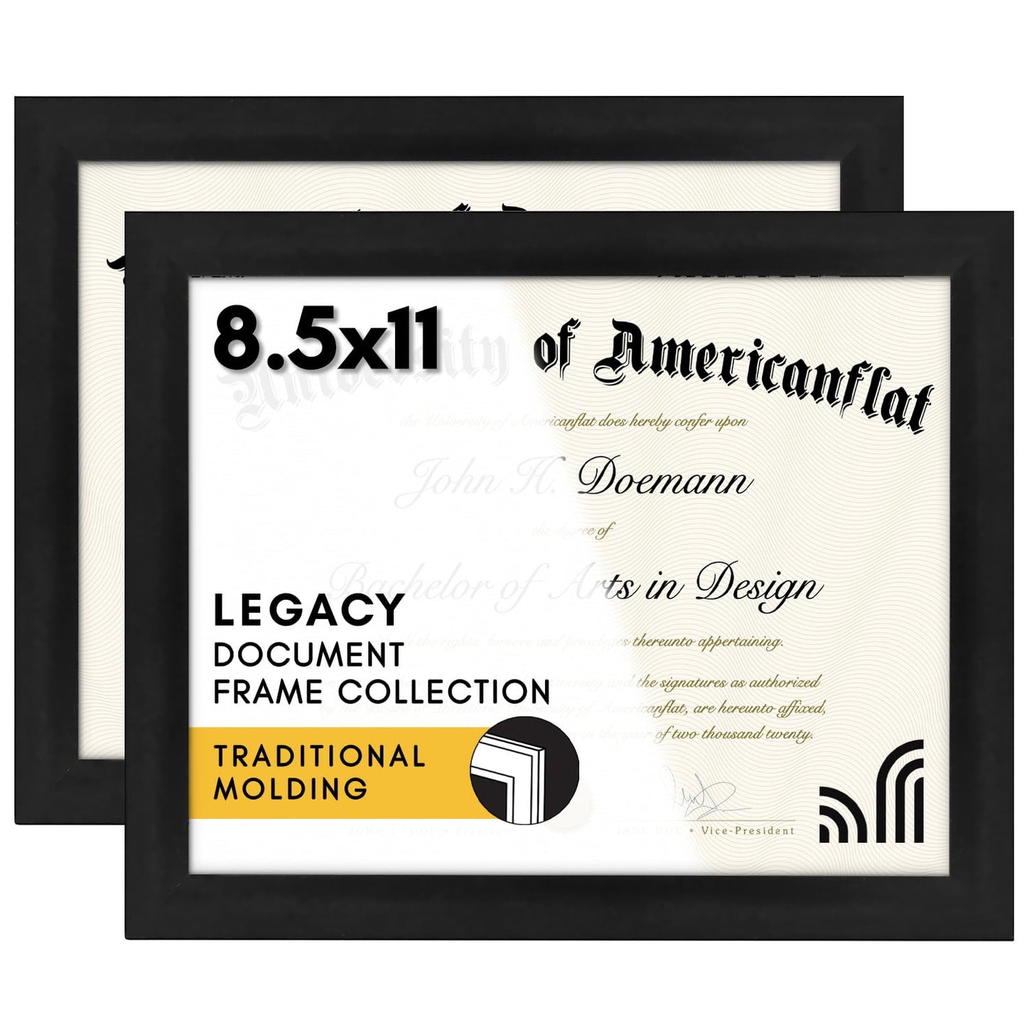 Diploma Frames Set of 2 Without Mat - Americanflat