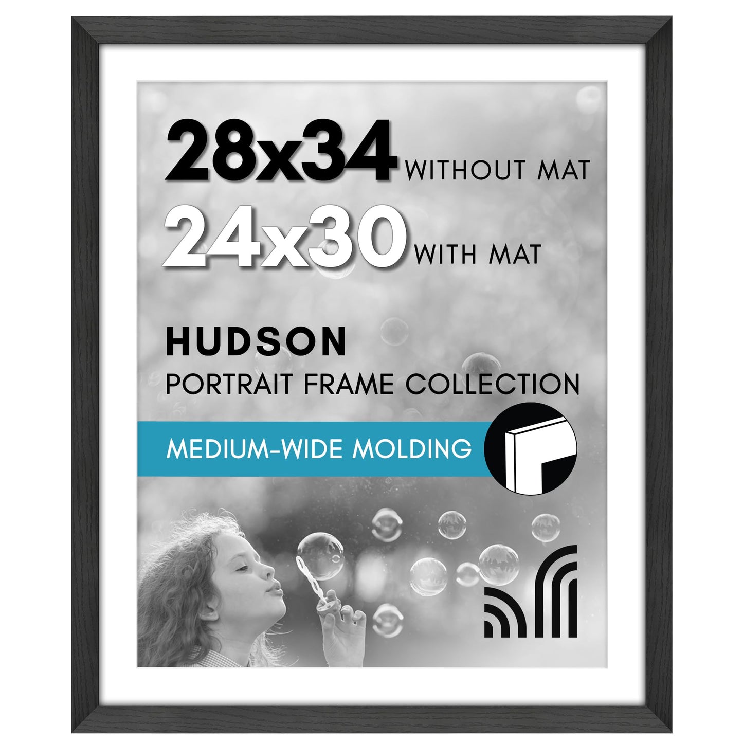 Americanflat Hudson Poster Frame | With Mat | Acrylic Glazing | Lightweight