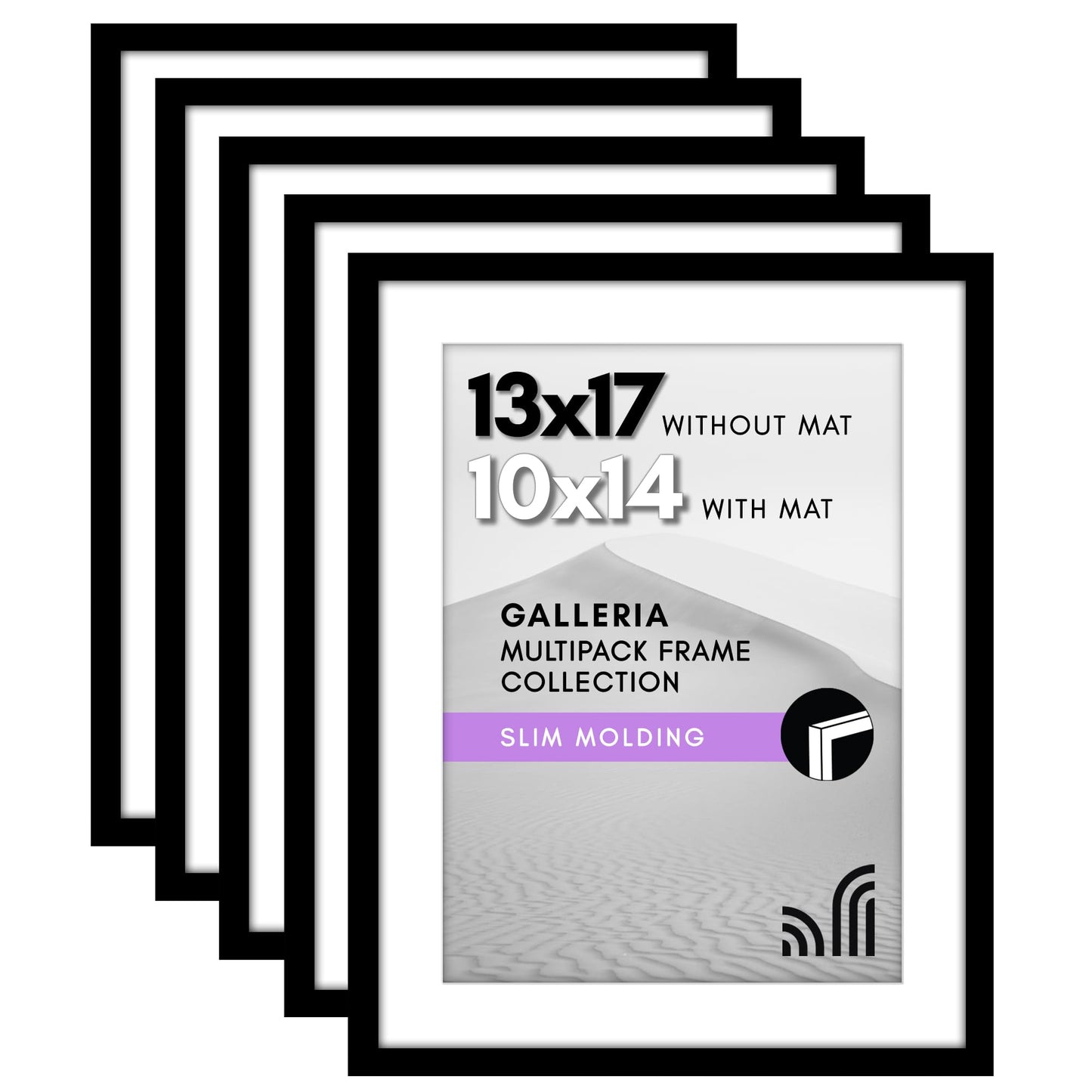 Americanflat Galleria Picture Frames | Set of 5 | With Mat | Acrylic