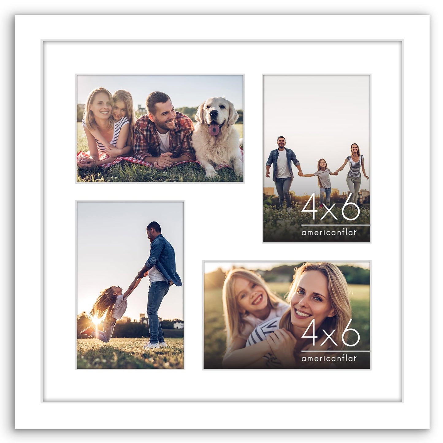 Americanflat Signature Collage Frame | Fits 4 4x6 | Shatter-Resistant