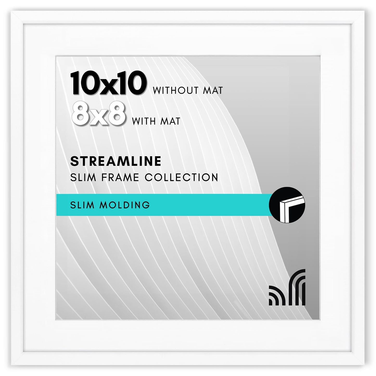 Americanflat | Thin Border Picture Frame | Polished Plexiglass | With Mat