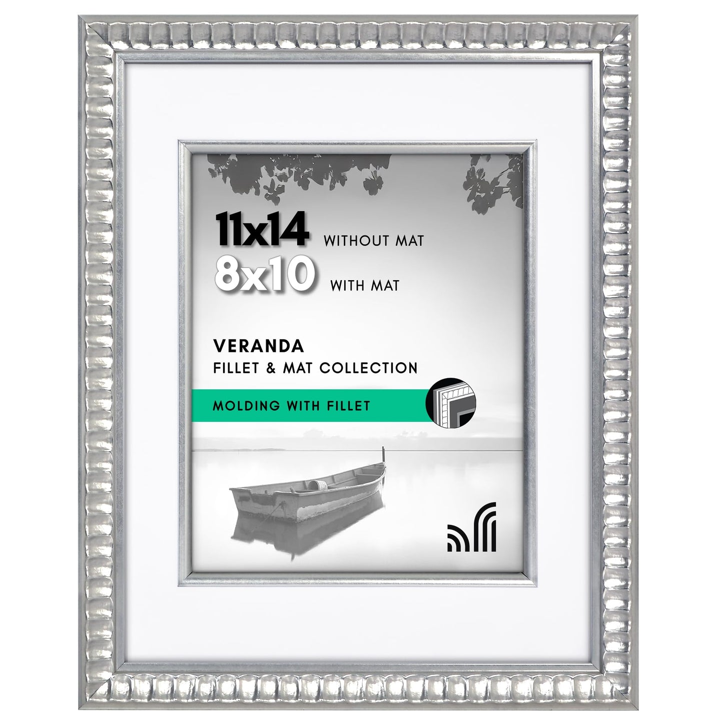 Americanflat Veranda Frame | With Mat | Fillet Accent | Shatter-Resistant