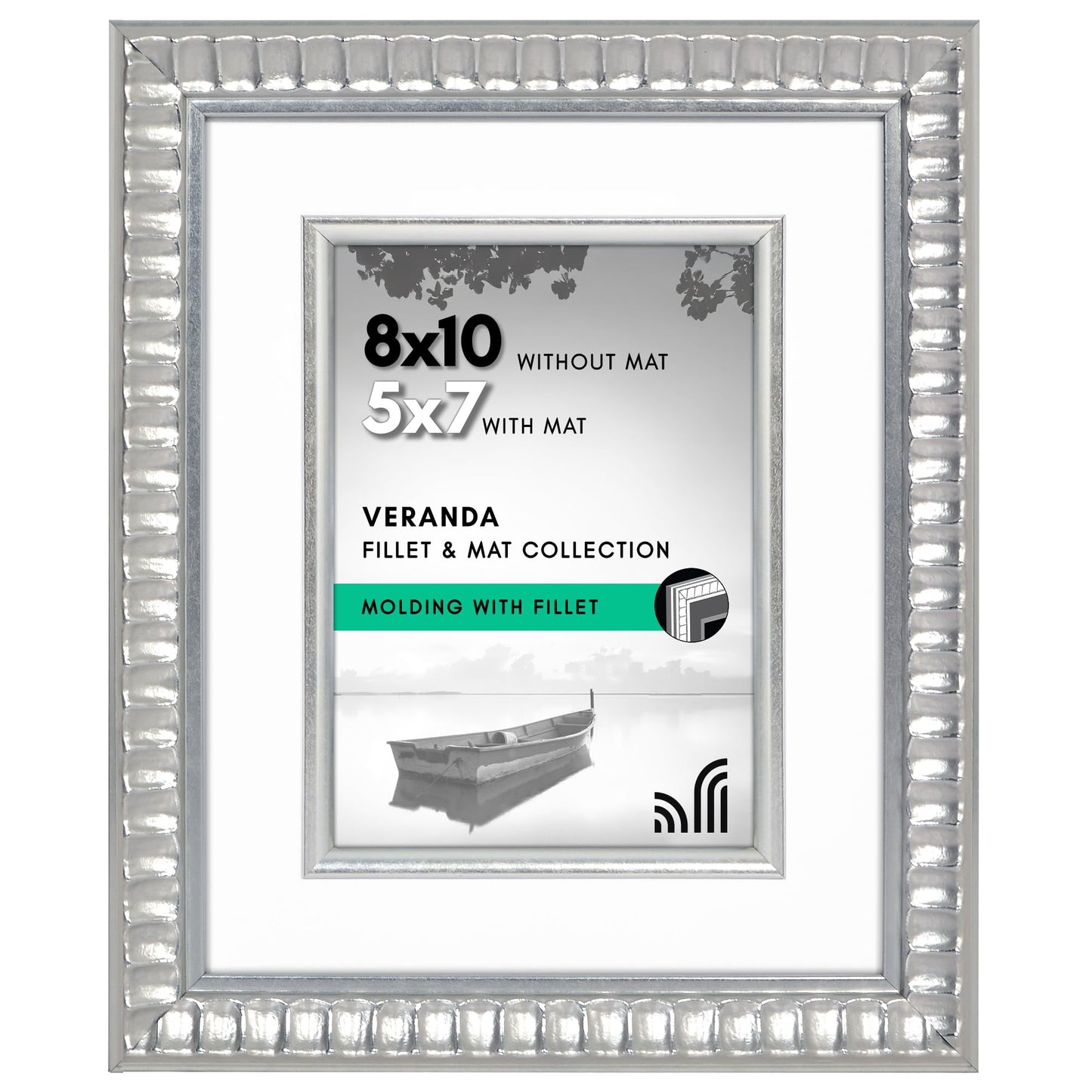 Americanflat Veranda Frame | With Mat | Fillet Accent | Shatter-Resistant