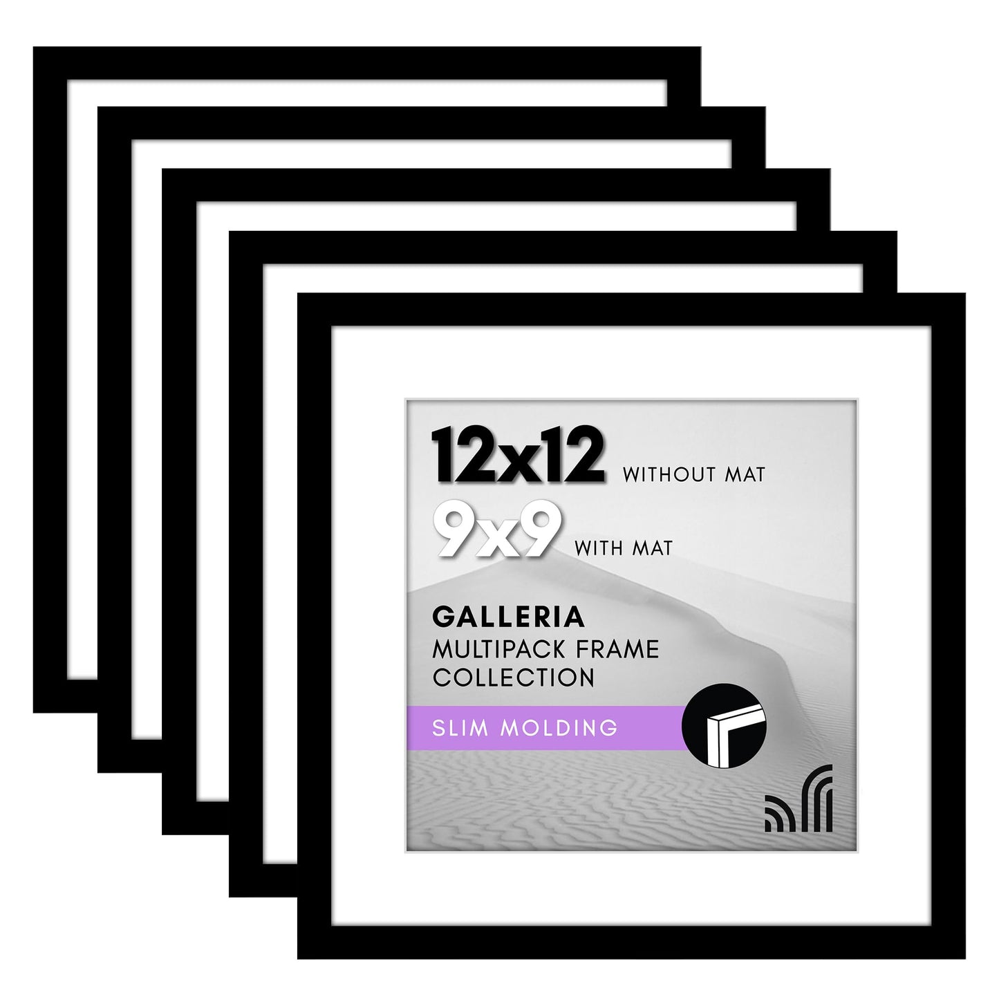 Americanflat Galleria Picture Frames | Set of 5 | With Mat | Acrylic