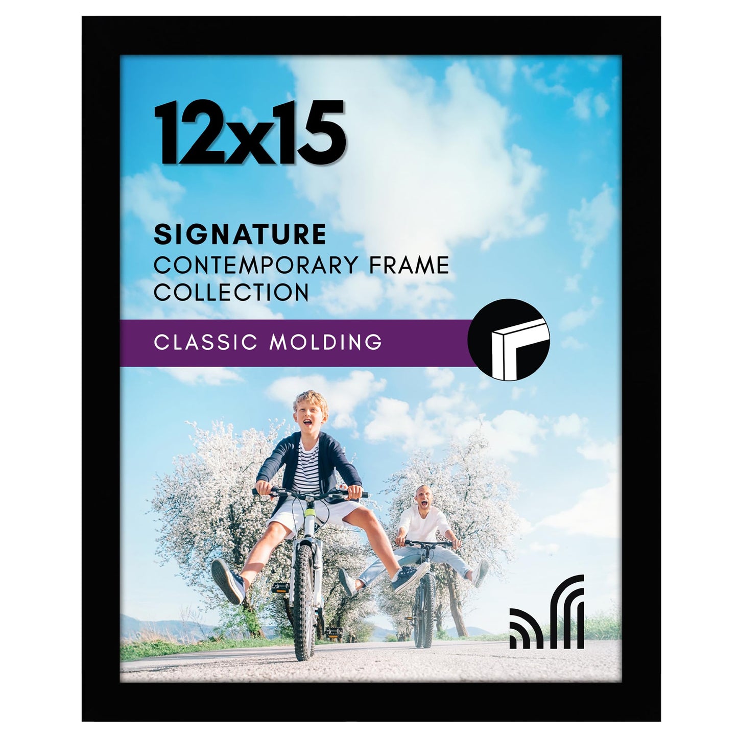 Black Picture Frame Without Mat, Glass Front - Americanflat